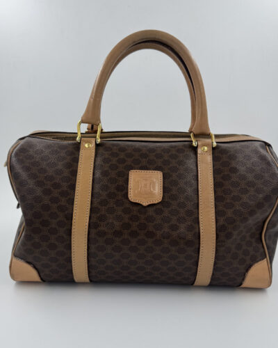 Céline Macadam Boston Bag 35 in bruin Triomphe canvas met goudkleurige hardware