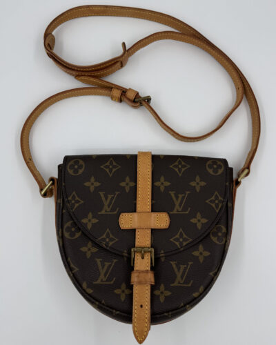 Louis Vuitton Chantilly PM vintage monogram canvas crossbody tas voorkant detail