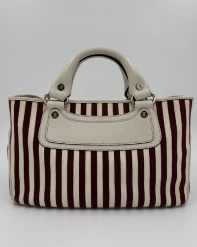 Céline Boogie handbag wit rood gestreept canvas met leren details in uitstekende pre-loved conditie met lichte gebruikssporen