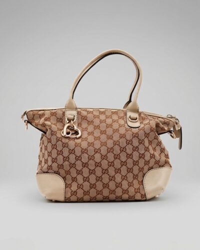 Gucci GG Canvas Heart Bit Tote Bag