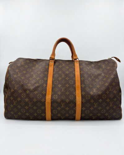 Louis Vuitton Keepall 60 in bruin Monogram canvas met leren details