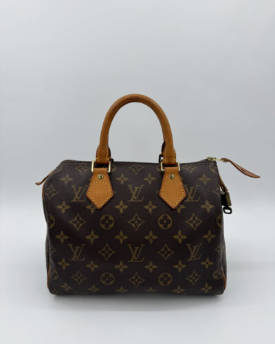 Louis Vuitton Speedy 25 in bruin Monogram canvas met Vachetta leren handvatten
