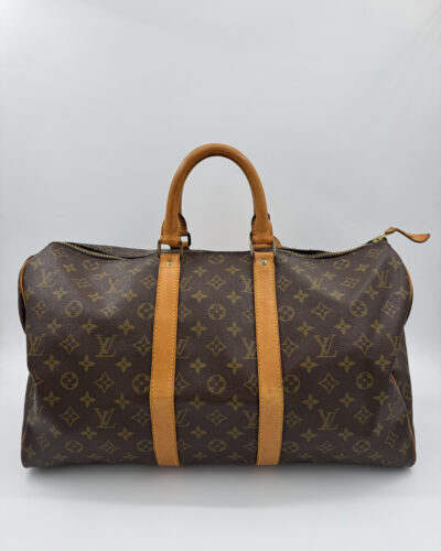 Louis Vuitton Keepall 45 in bruin Monogram canvas met goudkleurige hardware