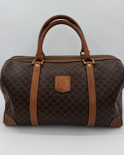 Céline Macadam Boston Bag 35 in bruin Macadam canvas met leren details