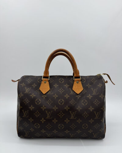 Louis Vuitton Speedy 30 in bruin Monogram canvas met Vachetta leren handvatten
