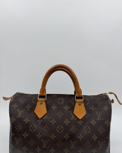Louis Vuitton Speedy 30 in bruin Monogram canvas met Vachetta leren handvatten
