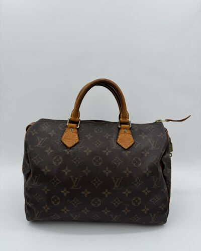 Louis Vuitton Speedy 30 in bruin Monogram canvas met Vachetta leren handvatten