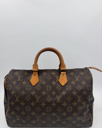 Louis Vuitton Speedy 35 in bruin Monogram canvas met Vachetta leren handvatten