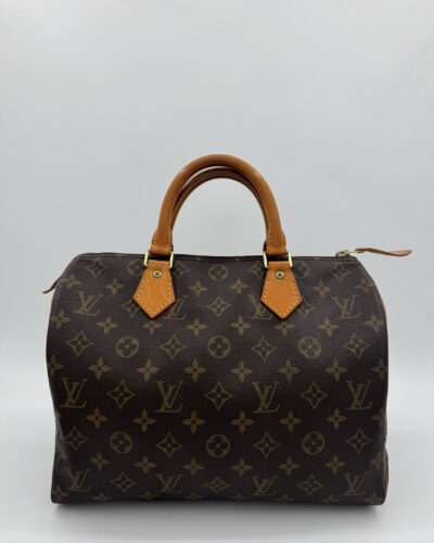 Louis Vuitton Speedy 30 in bruin Monogram canvas met Vachetta leren handvatten