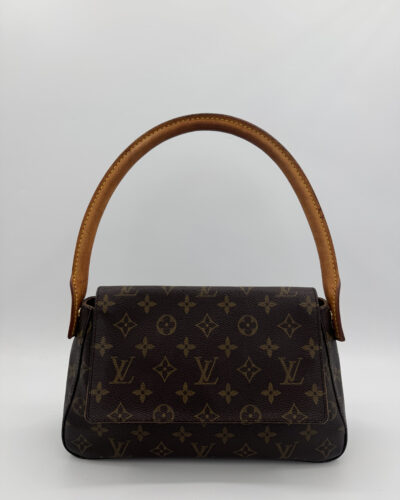 Louis Vuitton Looping PM in bruin Monogram canvas met Vachetta leren schouderband