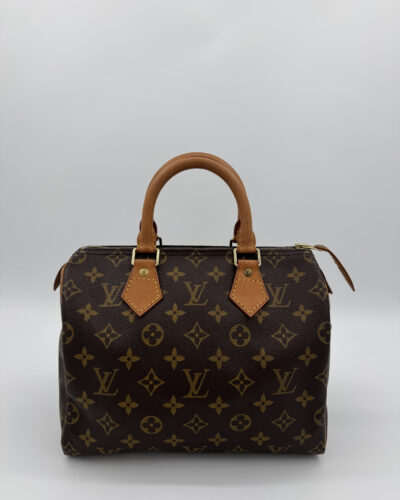 Voorkant van de Louis Vuitton Speedy 25 in bruin Monogram canvas