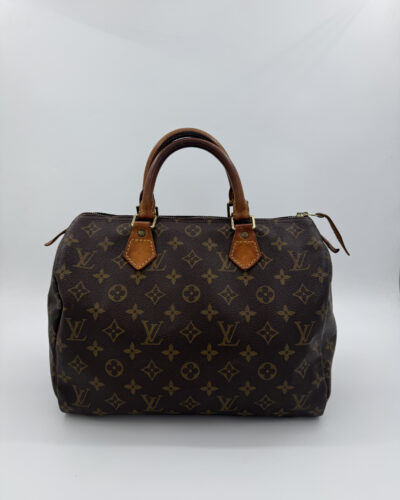 Voorkant van de Louis Vuitton Speedy 35 in bruin Monogram canvas